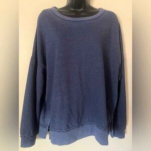 Buffalo David Bitton Washed Navy Crewneck Pullover Sweater